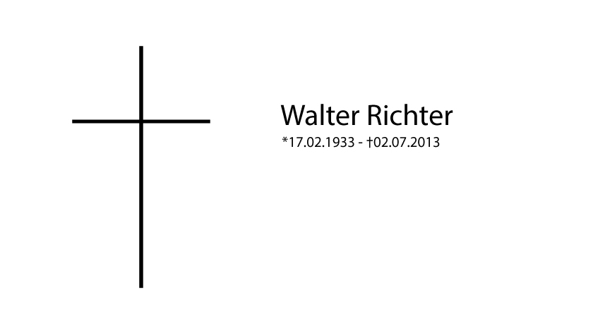 Walter Richter 17.02.1933 - 02.07.2013