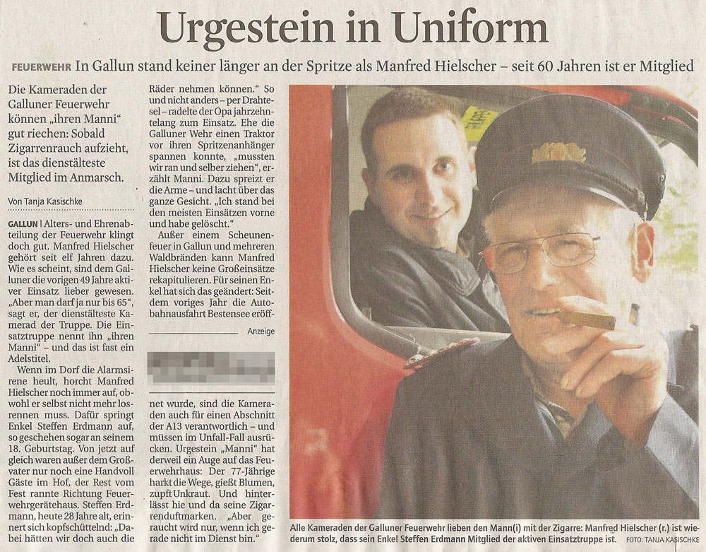 Zeitungsartikel © Dahme Kurier