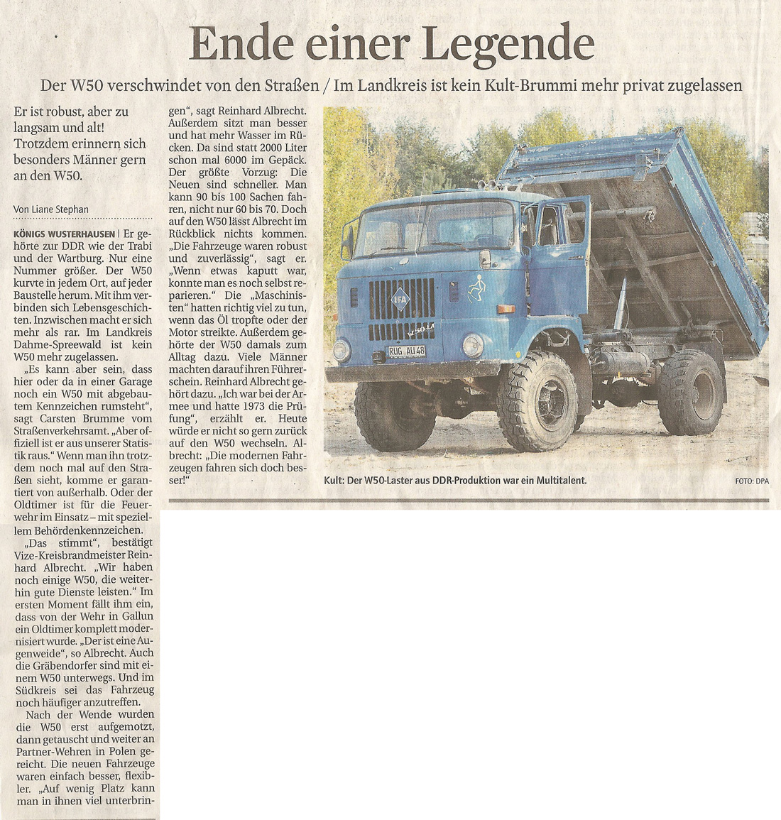 Zeitungsartikel © Märkische Allgemeine