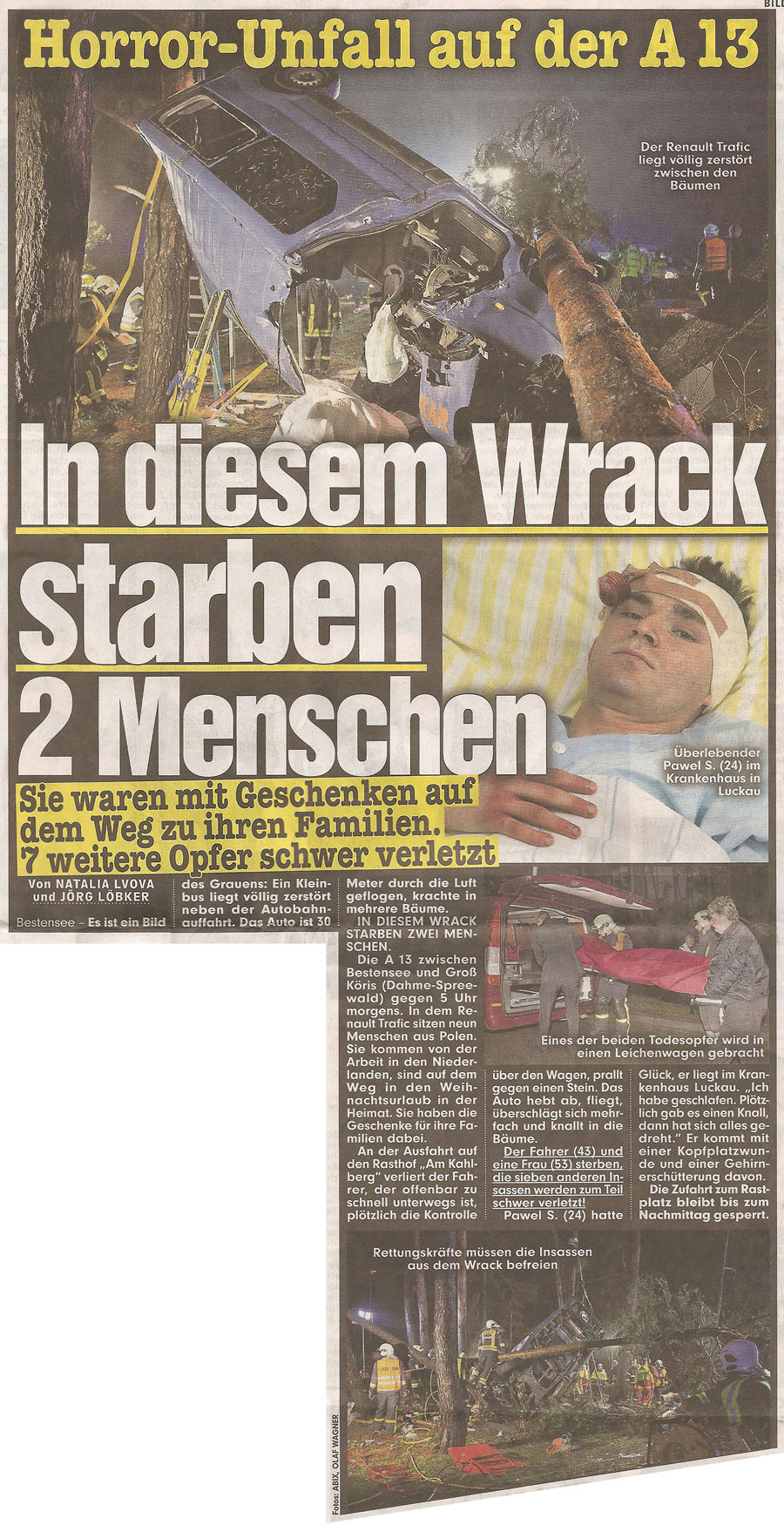 Zeitungsartikel © Bild