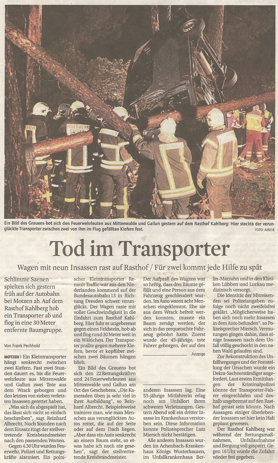 Zeitungsartikel © Märkische Allgemeine