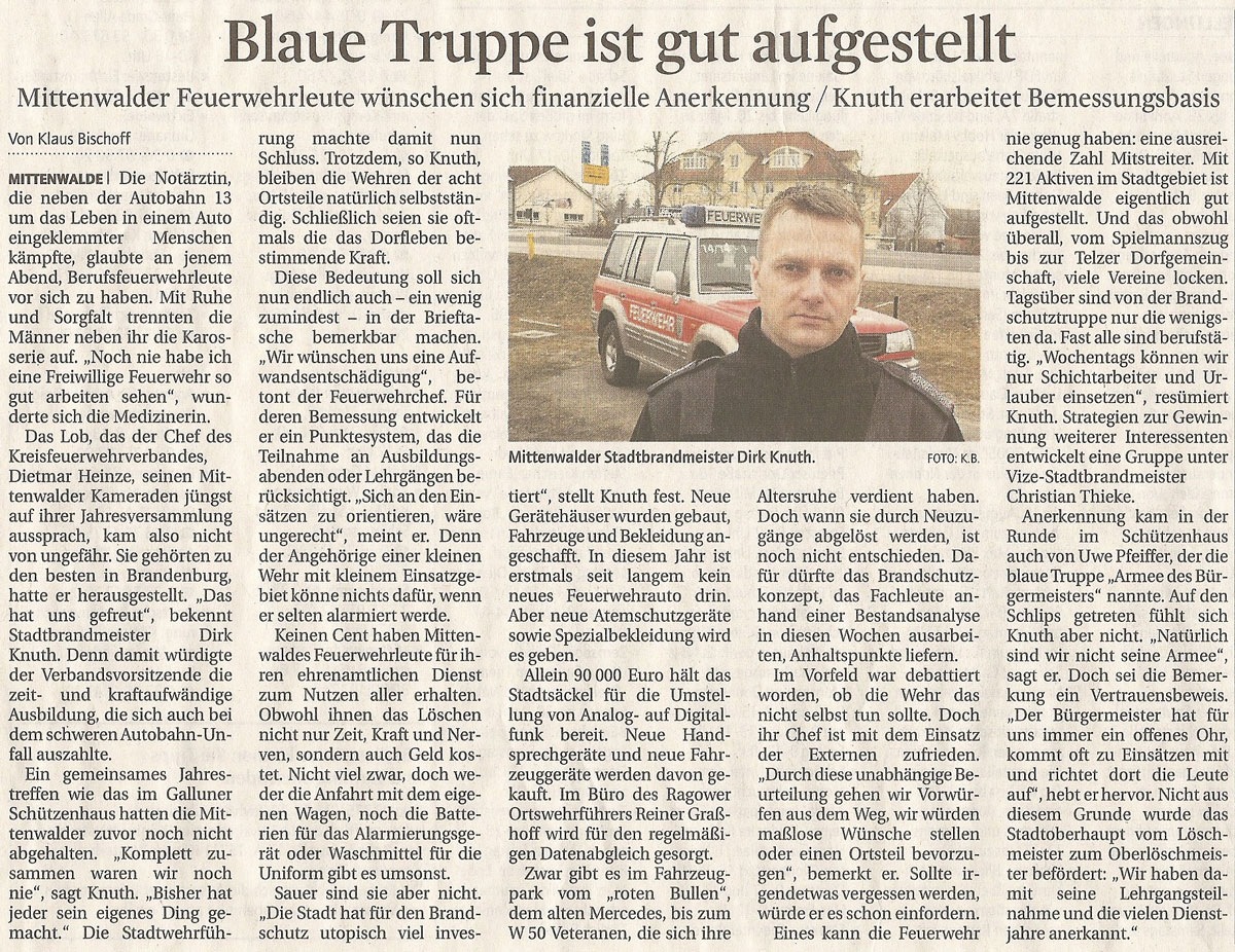 Zeitungsartikel © Märkische Allgemeine